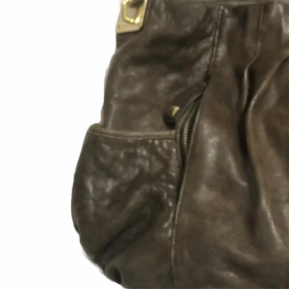 Junior Drake Hobo Bag Supple Italian Leather Large Lambskin Brown Chocolate EUC - Picture 3 of 12